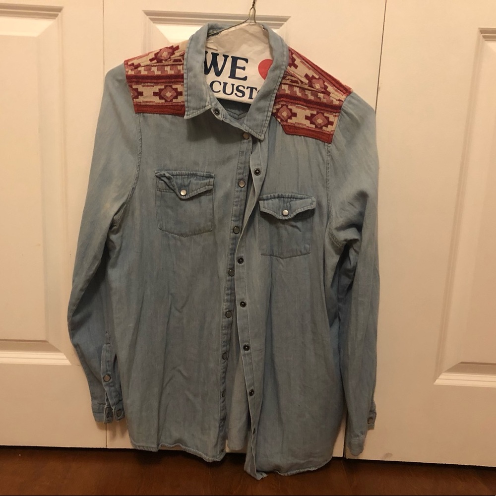 Denim Shirt with fun pattern